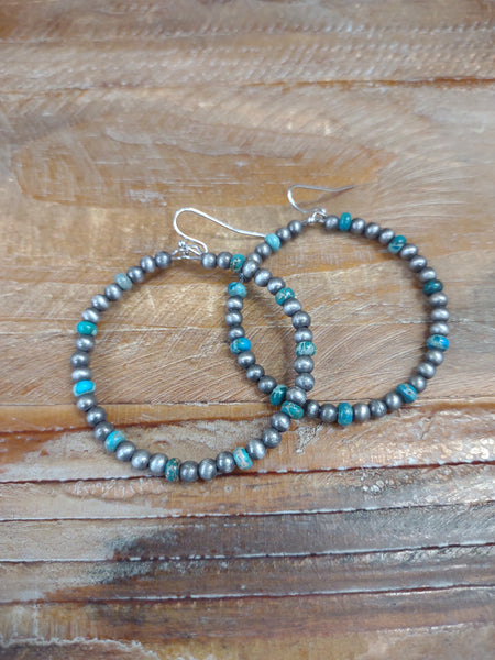 The Way There Navajo Pearl Gemstone Turquoise Earrings