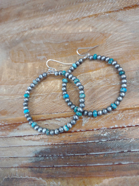 The Way There Navajo Pearl Gemstone Turquoise Earrings