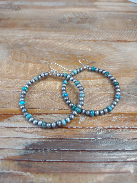 The Way There Navajo Pearl Gemstone Turquoise Earrings