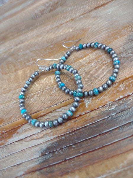 The Way There Navajo Pearl Gemstone Turquoise Earrings