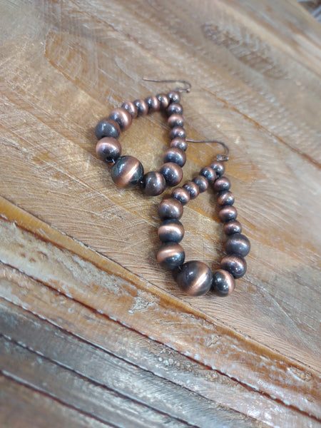 The There For Navajo Pearl Copper Earrings