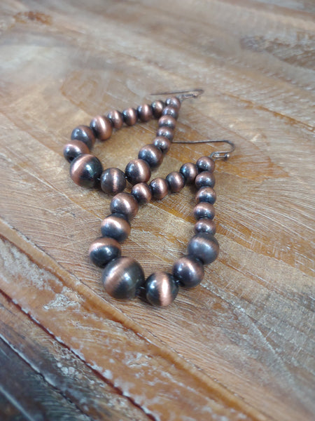 The There For Navajo Pearl Copper Earrings