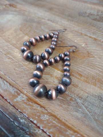 The There For Navajo Pearl Copper Earrings