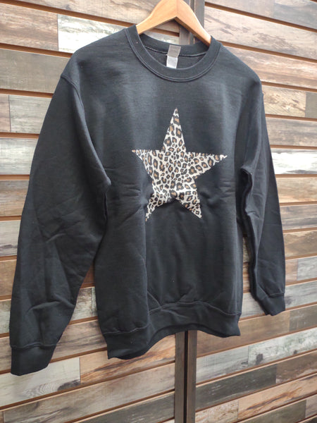 The Leopard Star Black Sweatshirt