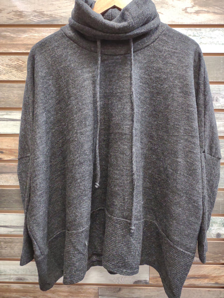 The Cowl Turtle Neck Charcoal Sweater