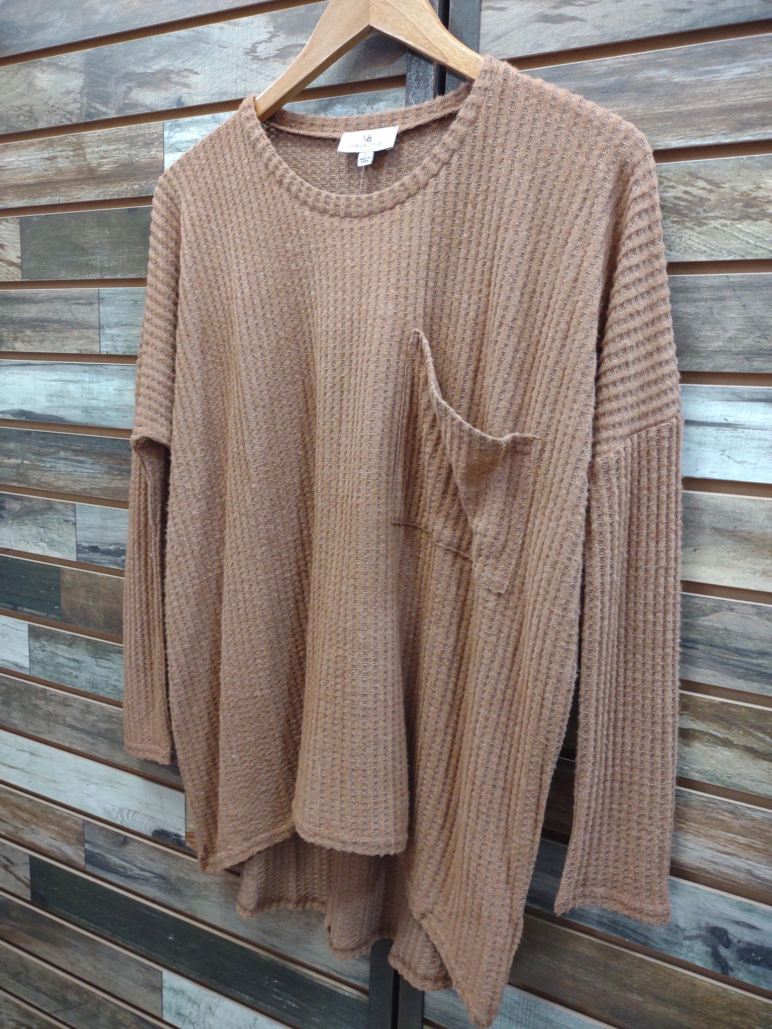 The Waffle Knit Taupe Long Sleeve