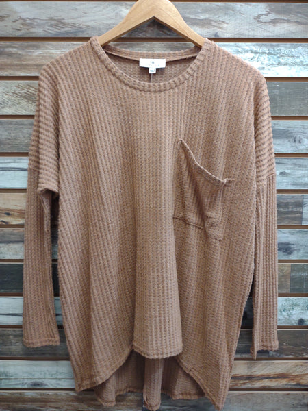 The Waffle Knit Taupe Long Sleeve