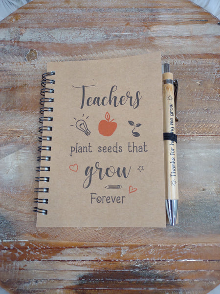 Teacher Appreciation Journal Gift Set-Teachers Plant The Seeds