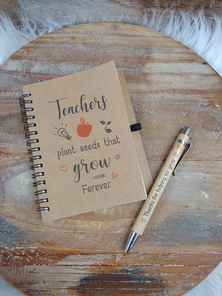 Teacher Appreciation Journal Gift Set-Teachers Plant The Seeds