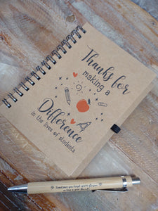 Teacher Appreciation Journal Gift Set-Making A Difference