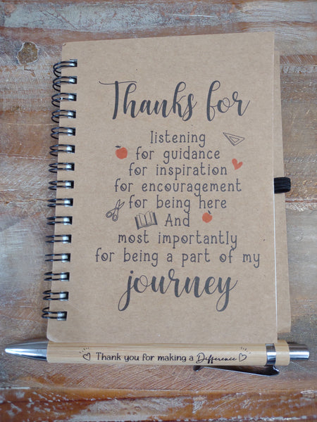 Teacher Appreciation Journal Gift Set-Part Of My Journey