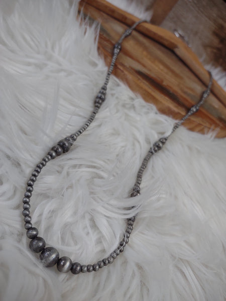 The Don't Give In Navajo Pearl Silver Necklace