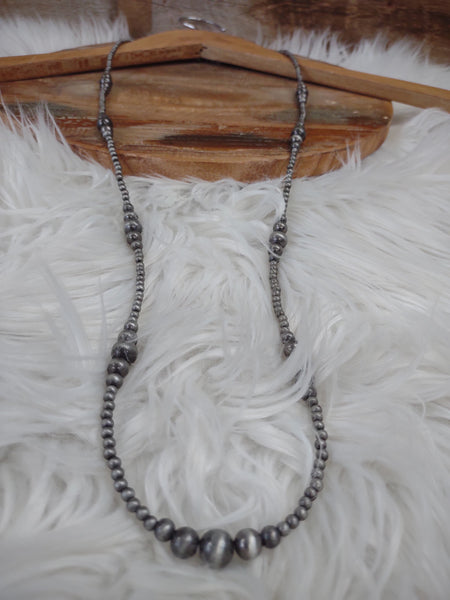 The Don't Give In Navajo Pearl Silver Necklace