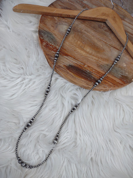 The Don't Give In Navajo Pearl Silver Necklace