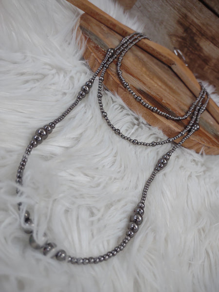 The Monday Nights Polished Navajo Pearl Silver Necklace