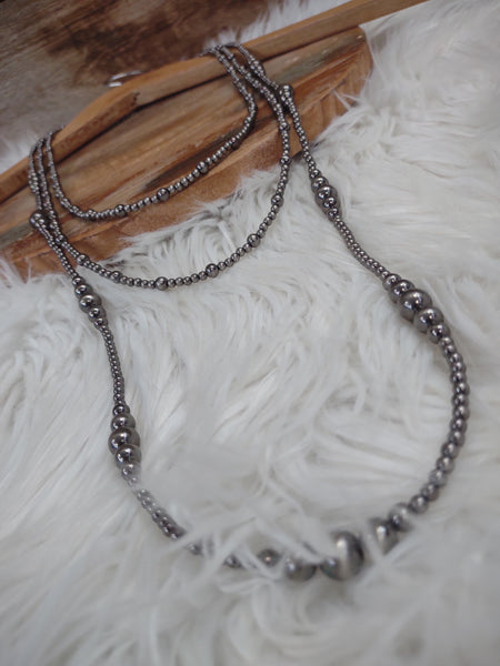 The Monday Nights Polished Navajo Pearl Silver Necklace