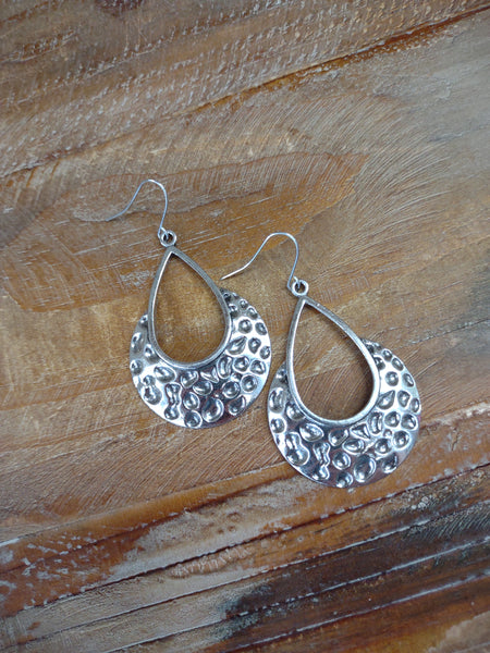 The Days There Hammered Silver Earrings