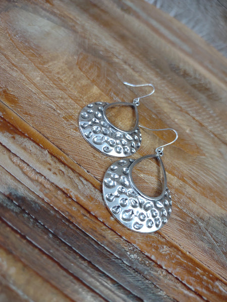 The Days There Hammered Silver Earrings