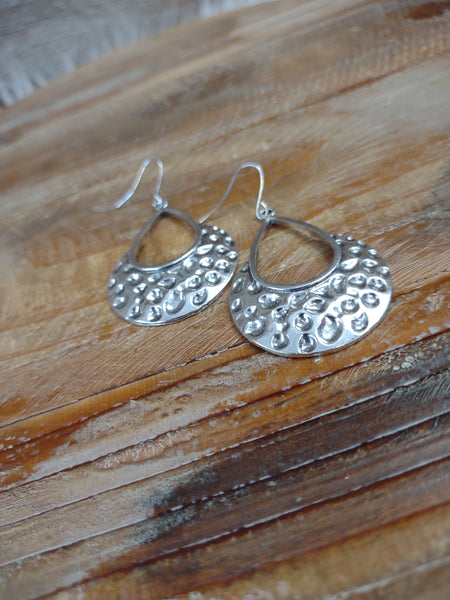 The Days There Hammered Silver Earrings