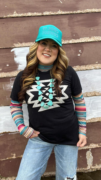 The Wyoming Nights Serape Mesh Top