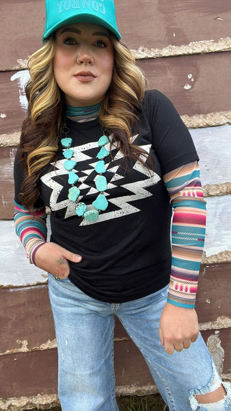 The Simple Aztec Black and White Tee