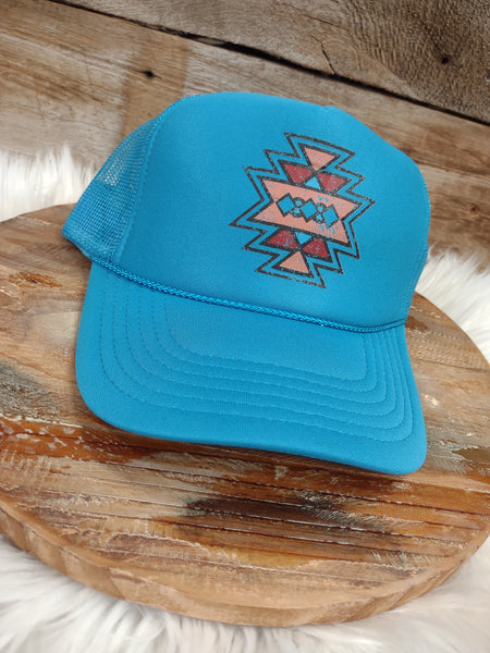 The Aztec Teal Cap