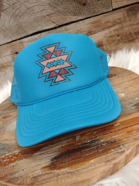 The Aztec Teal Cap