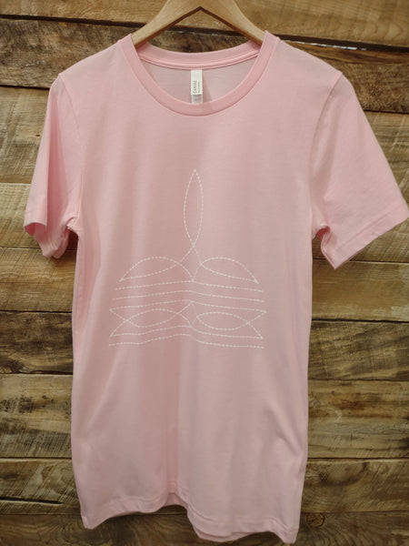 The Boot Stitch Light Pink Tee