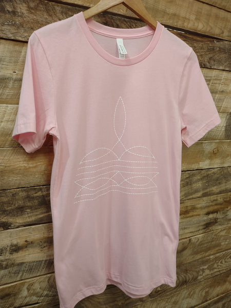 The Boot Stitch Light Pink Tee