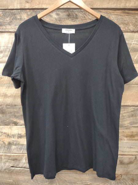 The Just Right Black V Neck Top