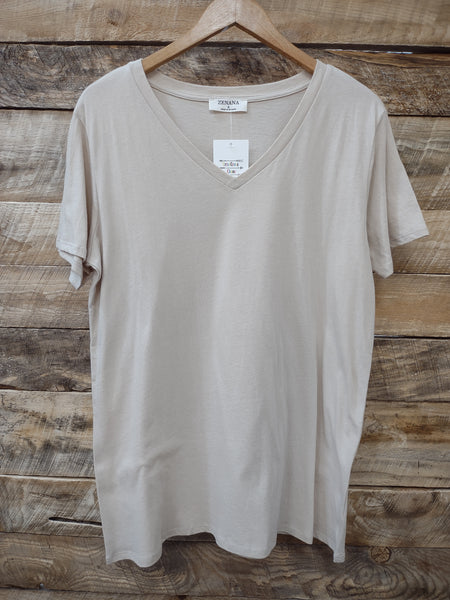 The Just Right Sand Beige V Neck Top