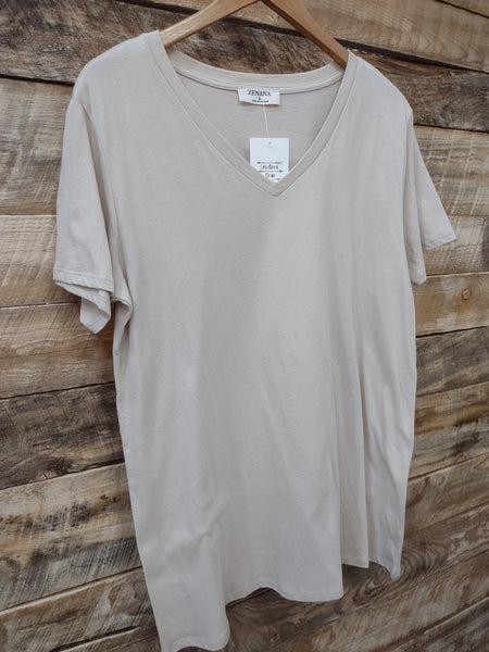 The Just Right Sand Beige V Neck Top