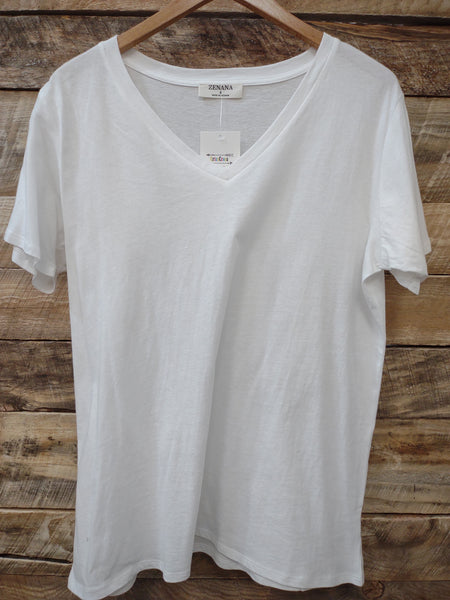 The Just Right White V Neck Top