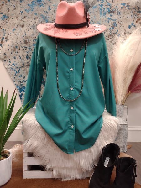 The Kingman Turquoise Top Cardigan