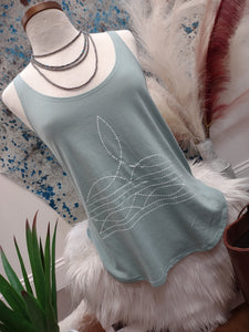 The Boot Stitch Stonewash Green Tank Top