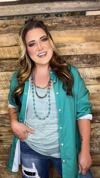 The Kingman Turquoise Top Cardigan