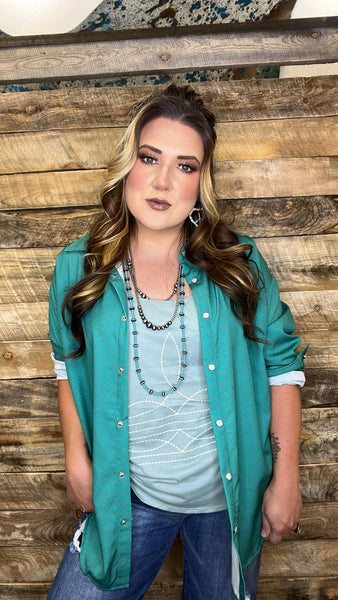 The Kingman Turquoise Top Cardigan