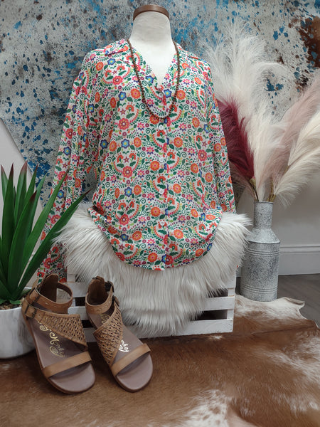 The Fiesta Floral Top Cardigan