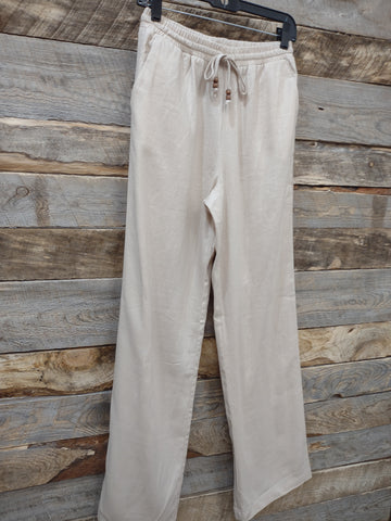 The Linen Drawstring Khaki Pants