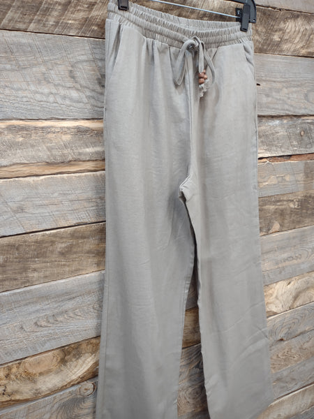 The Linen Drawstring Grey Pants