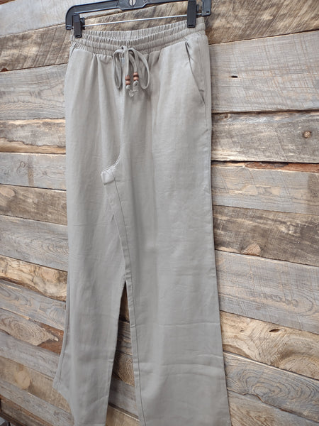 The Linen Drawstring Grey Pants