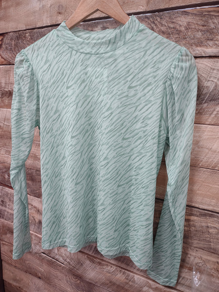 The Respect It Soft Mesh Green Mix Top