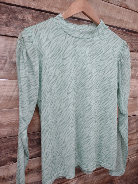 The Respect It Soft Mesh Green Mix Top