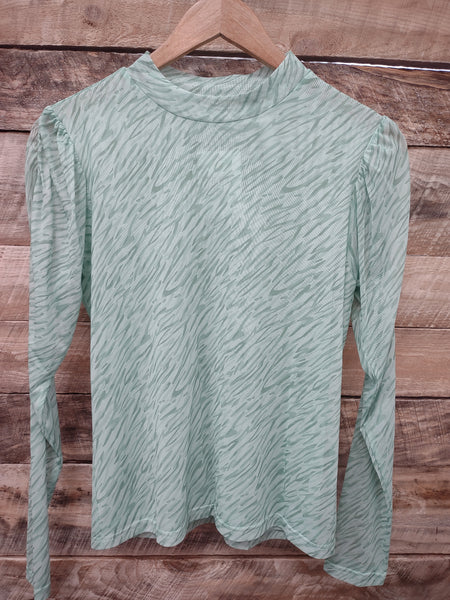 The Respect It Soft Mesh Green Mix Top