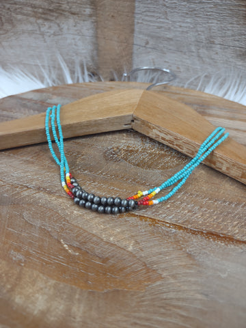 The Strong Start Tribal Turquoise Necklace