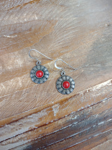 The Little Flower Red Earrings