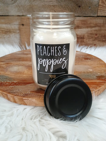 The Peaches & Poppies Mason Jar Milkhouse Candle