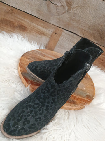 The Best Way Black Leopard Bootie