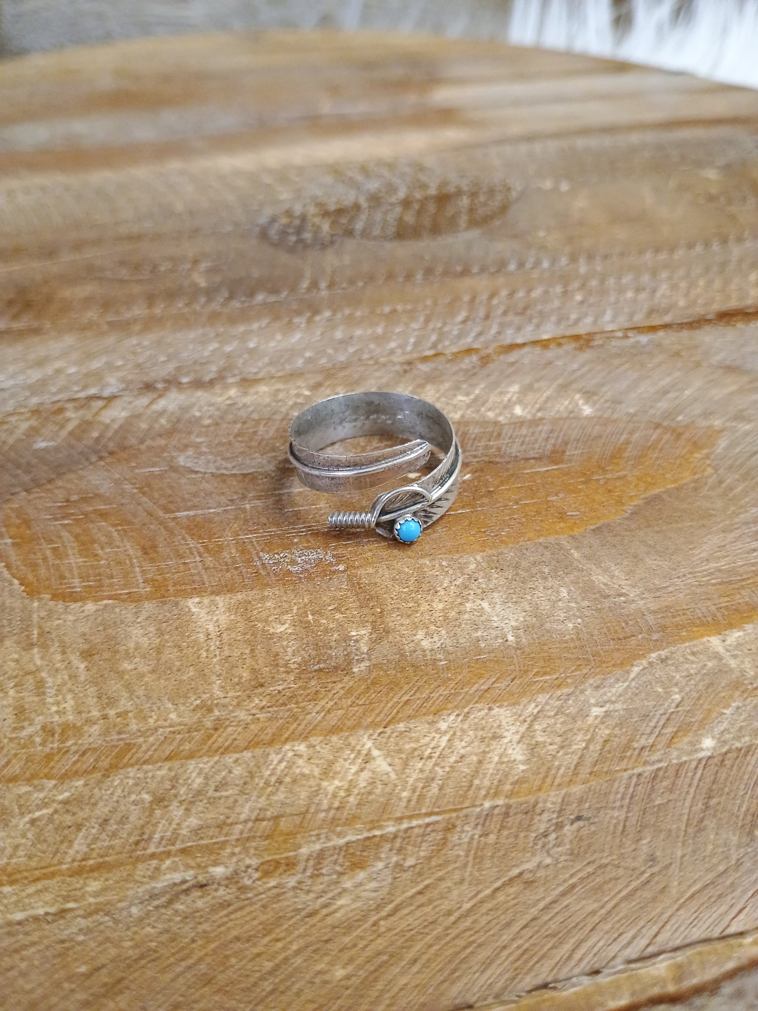 The Wrap Around Feather Turquoise Ring