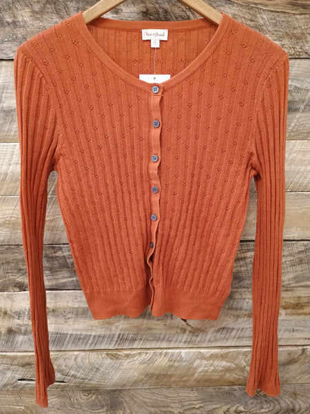 The Rust Daisy Button Top